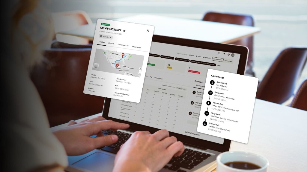 Escritorio con dashboard de embarques, mapa y hilo de tickets