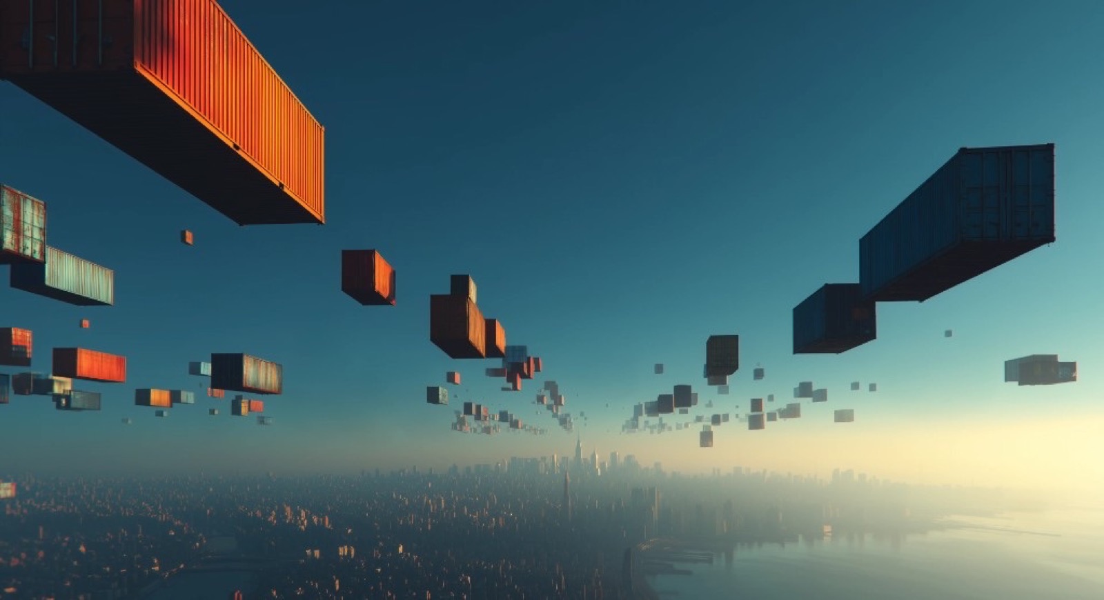 Contenedores hacia skyline — plataforma supply chain Blue Yonder vs auditoría de flete OCL