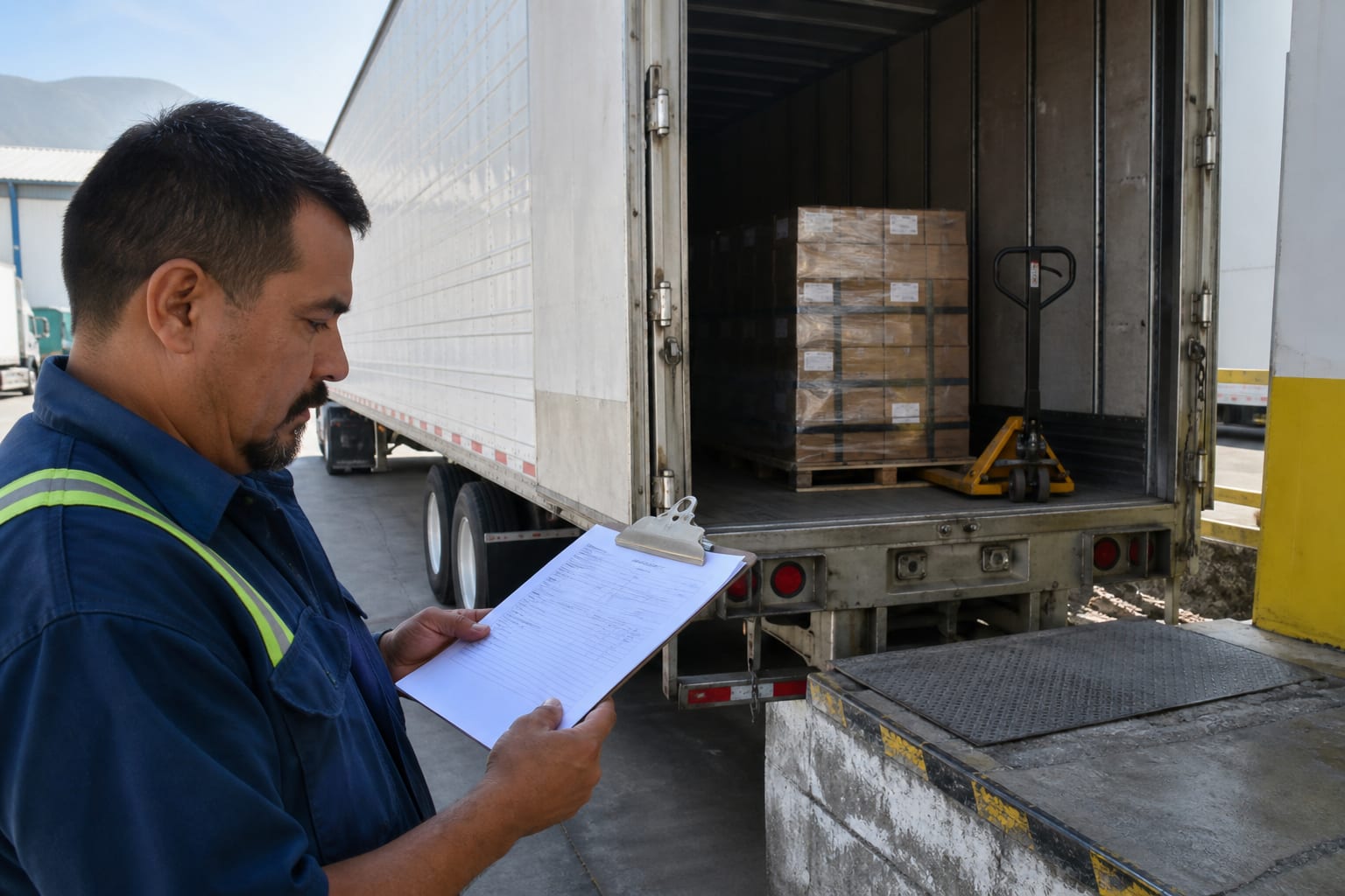Andén de carga con mercancía: estadía de flete y tiempo libre en México
