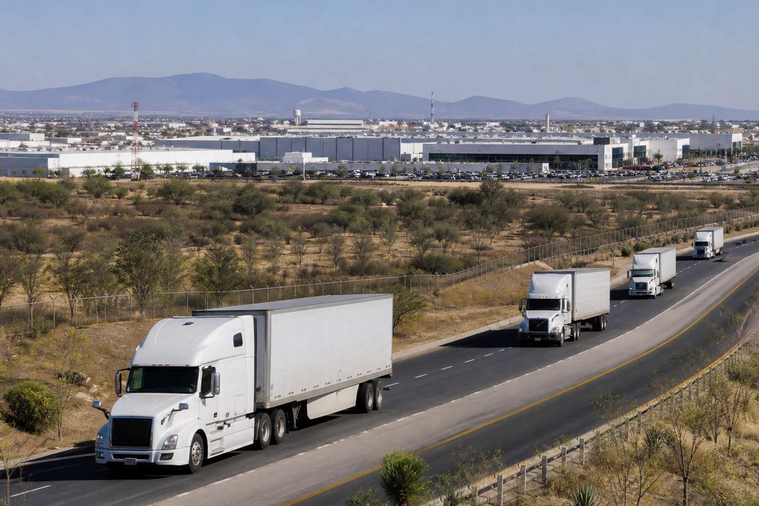 Trailer on the Bajío industrial corridor toward Nuevo Laredo