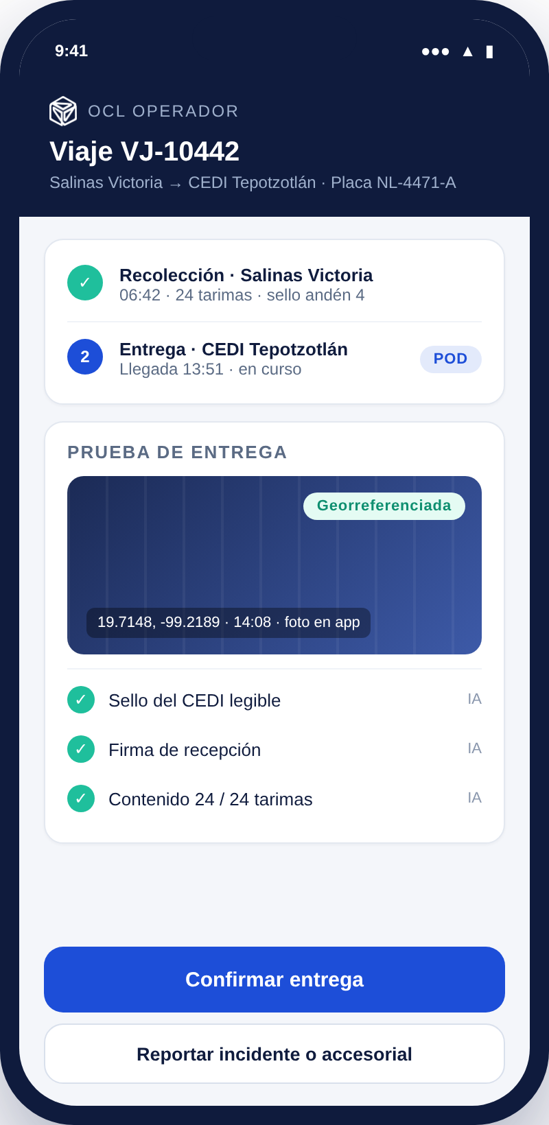 Driver app with POD