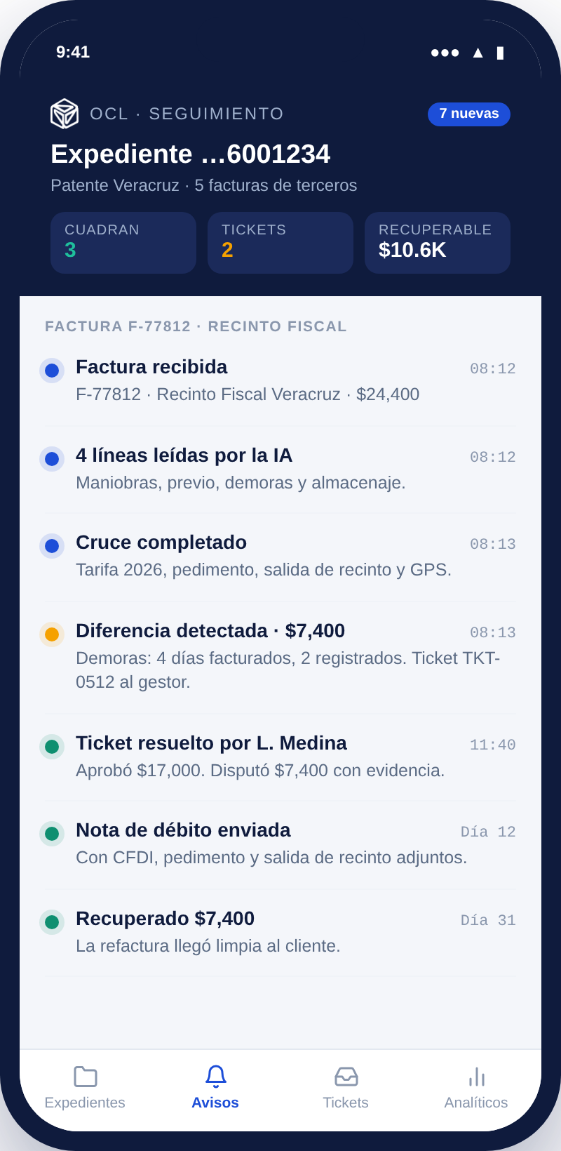 OCL tracking app with the trip thread